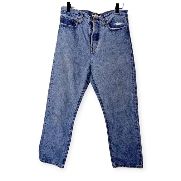 ✨Levi's Wedgie Straight Jeans Button Front Size 28 High Waist Denim Pants - Picture 1 of 10